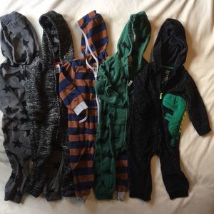 5 Carter’s Fleece Hooded Jumpsuits